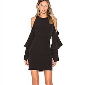 Bardot black long sleeve open shoulder cocktail dress; US SIZE 6; worn twice